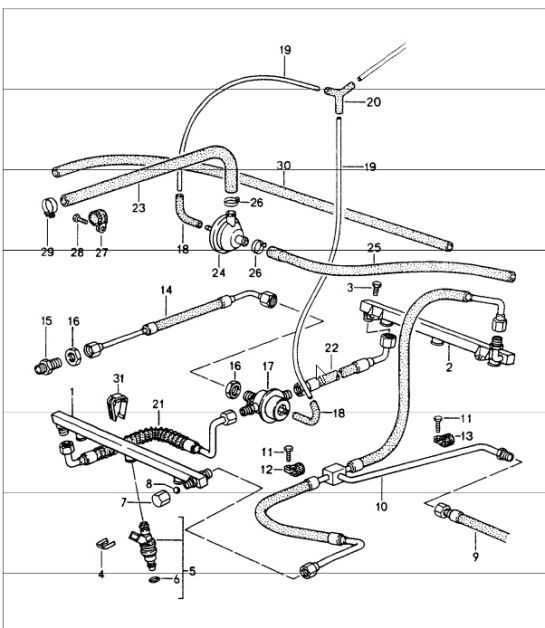 Diagram 107-05 Porsche Boxster S 987 MKII 3.4L 2009-2012 Motore
