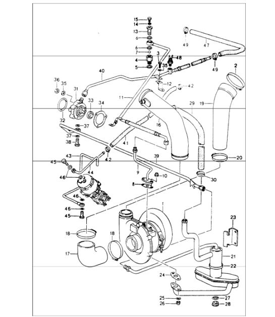 turbocharging oil supply for turbocharger 964 TURBO M30.69 and M64.50 1991-94