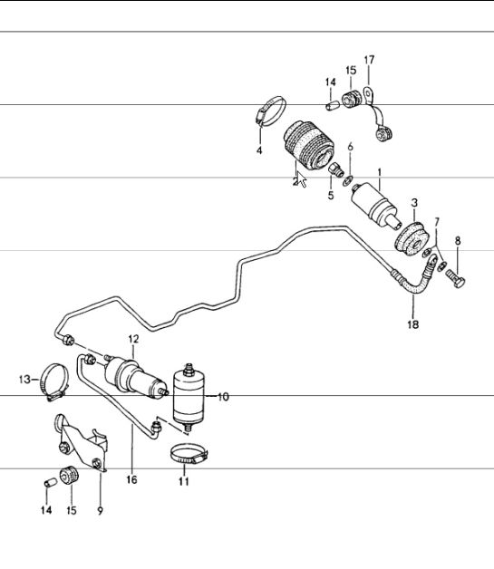 fuel system rear 964 TURBO M30.69 and M64.50 1991-94