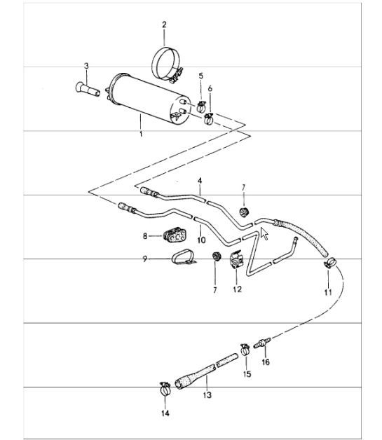 Diagram 201-20 Porsche Boxster 718 (982) 2017>> Fuel System, Exhaust System