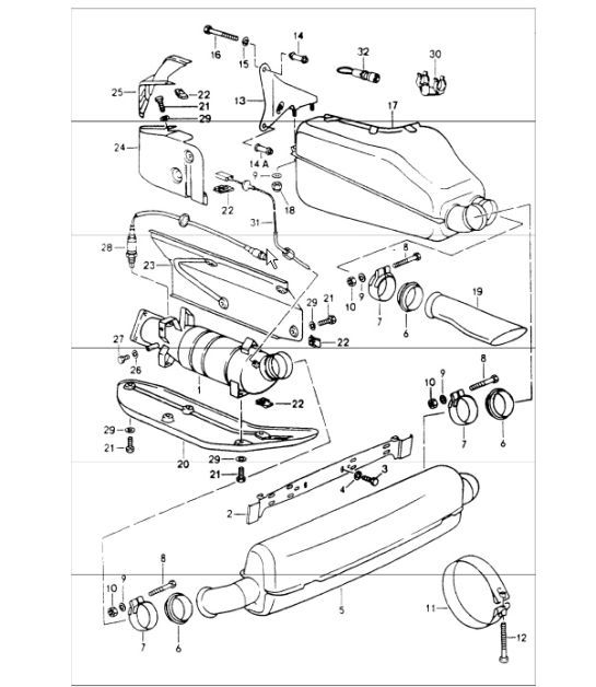 Diagram 202-00 Porsche Cayman 718C (982C) 2017>> Fuel System, Exhaust System