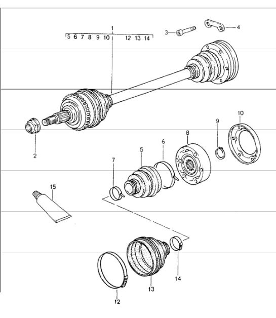 drive shaft 964 CARRERA 4 / TURBO-LOOK CARRERA 4 1989-94
