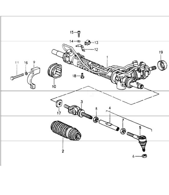 Diagram 403-00 Porsche 996 GT2 2001-05 Front Axle, Steering 