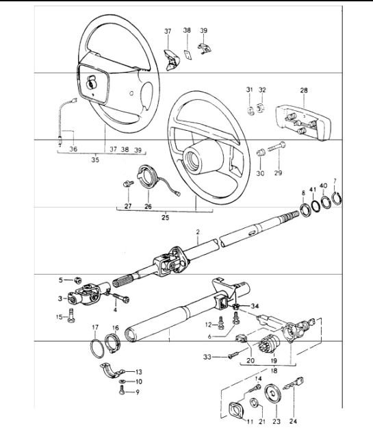 steering outer, tube steering shaft, steering wheels 964 1989-94