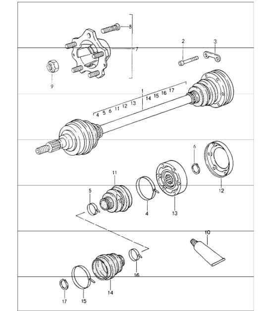 Diagram 501-05 Porsche Boxster 718 (982) 2017>> Rear Axle
