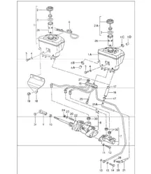 brake fluid reservoir, brake master cylinder, brake booster 964  CARRERA 4, TURBO, TURBO-LOOK, CARRERA RS 1989-94