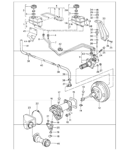 brake fluid reservoir, brake master cylinder 964 CARRERA 2 1989-94