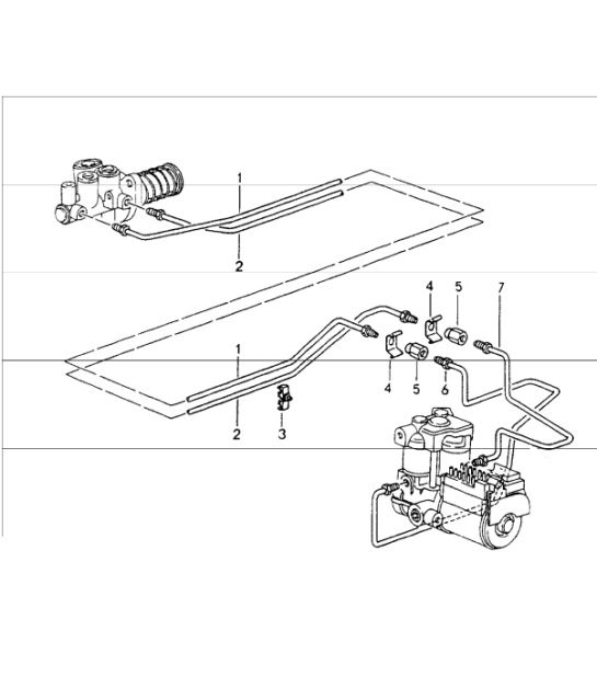 brake lines body front section 964 CARRERA 2 1989-94