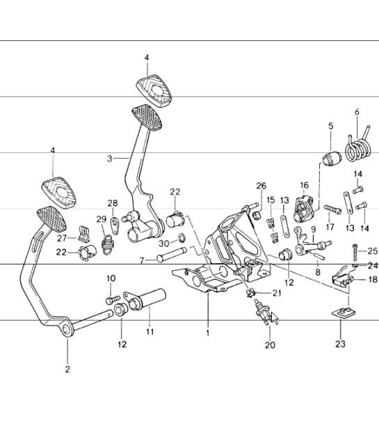 pedals manual transmission 964 CARRERA, TURBO 1989-94