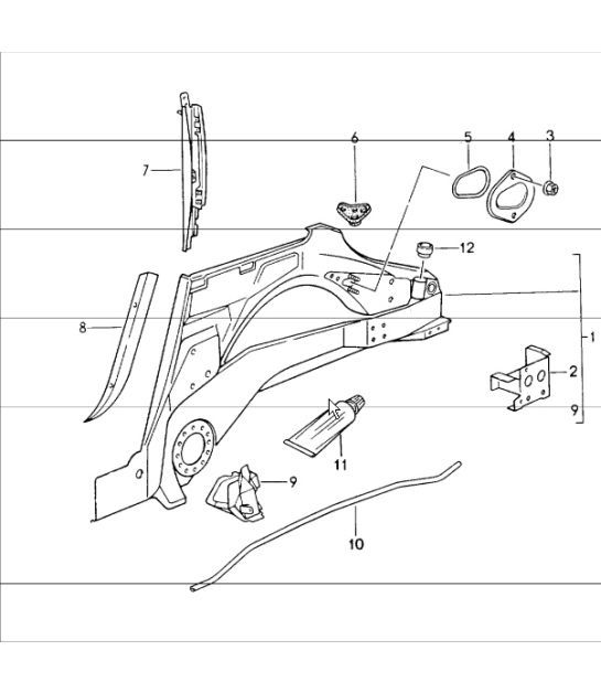 Diagram 801-25 Porsche 914 (1970-1976) Body