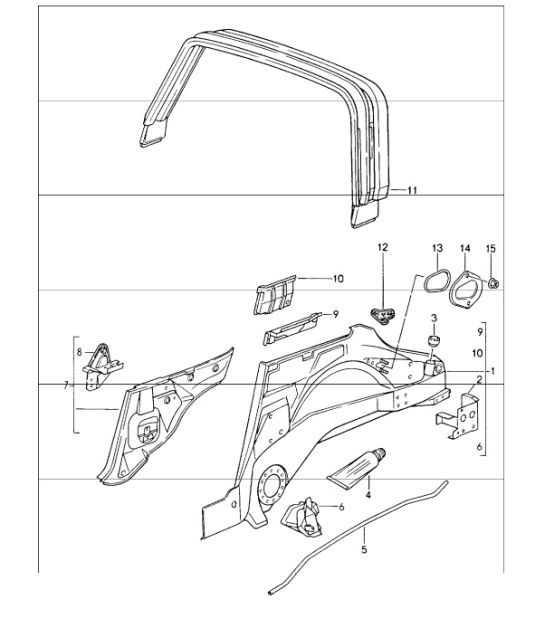 interior panelling rear 964 TARGA/CABRIO SPEEDSTER 1989-94