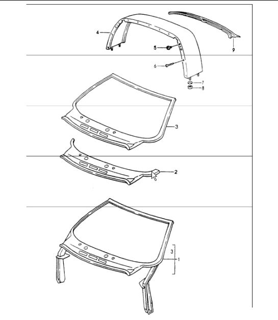 exterior panelling centre 964 TARGA/CABRIO SPEEDSTER 1989-94