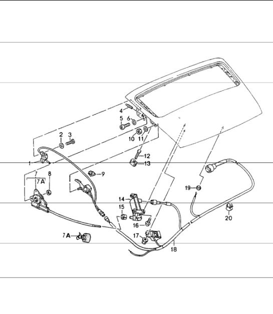 rear spoiler driving mechanism 964 CARRERA 2/4, CARRERA RS, TURBO-LOOK 1989-94