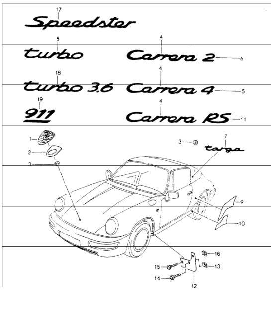 Diagram 810-00 Porsche 996 C2 3.6L 09/01-2005 Carrosserie