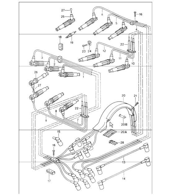 Diagram 901-02 Porsche Cayenne 9PA (955) 2003-2006 Electrical equipment