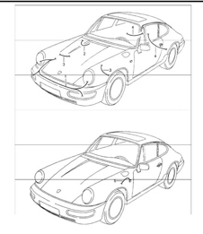 wiring harnesses: headlamp anti-lock brake system 964 1989-94