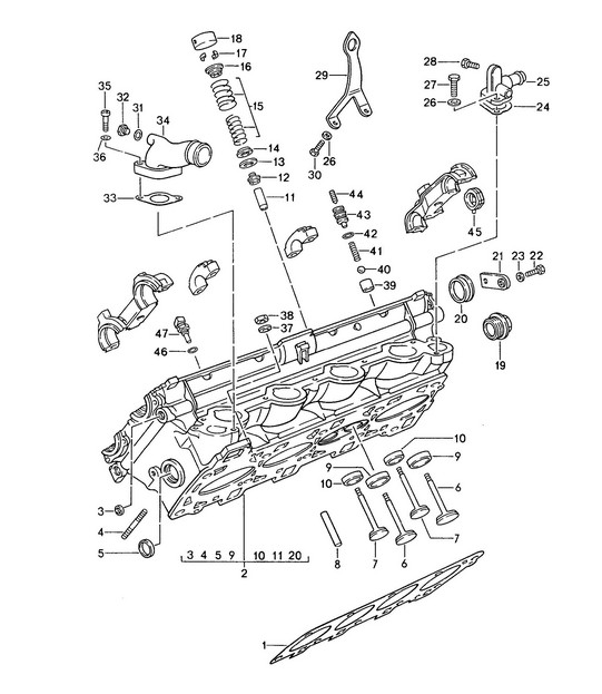 Cylinder head / Valves (Model: M44.43/44)  968 1992-95