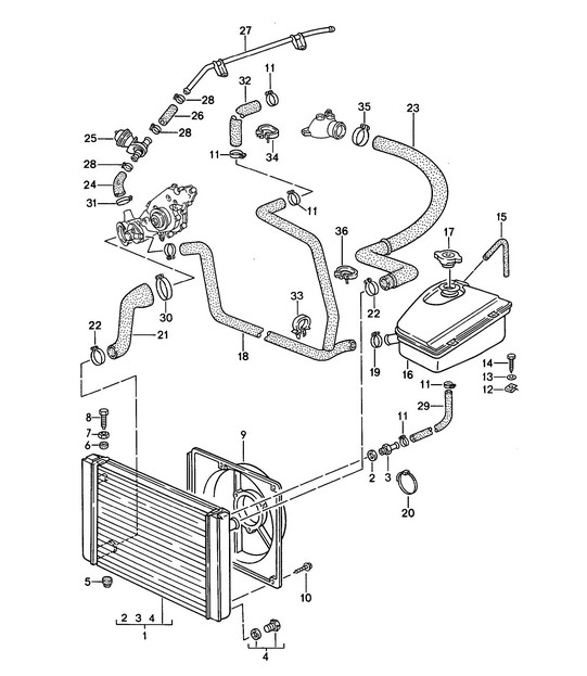 Water cooling (Model: M44.43/44) 968 1992-95