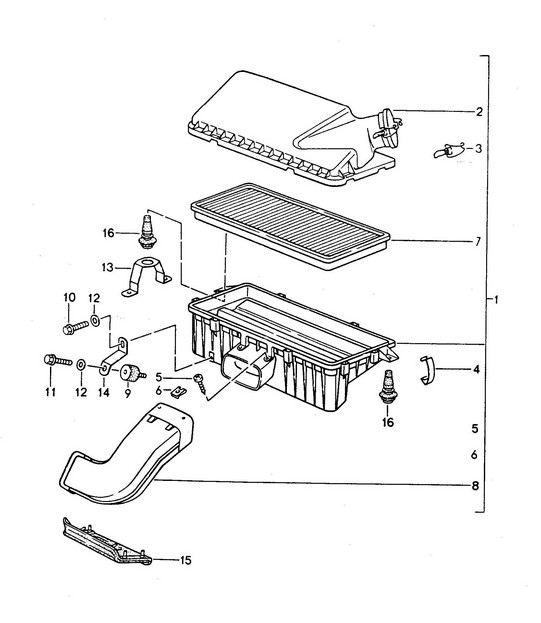 Air cleaner (Model: M44.43/44)  968 1992-95