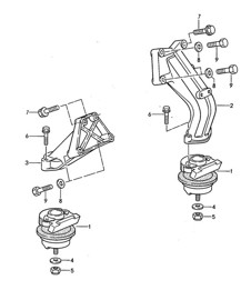 Engine suspension (Model: M44.43/44)  968 1992-95