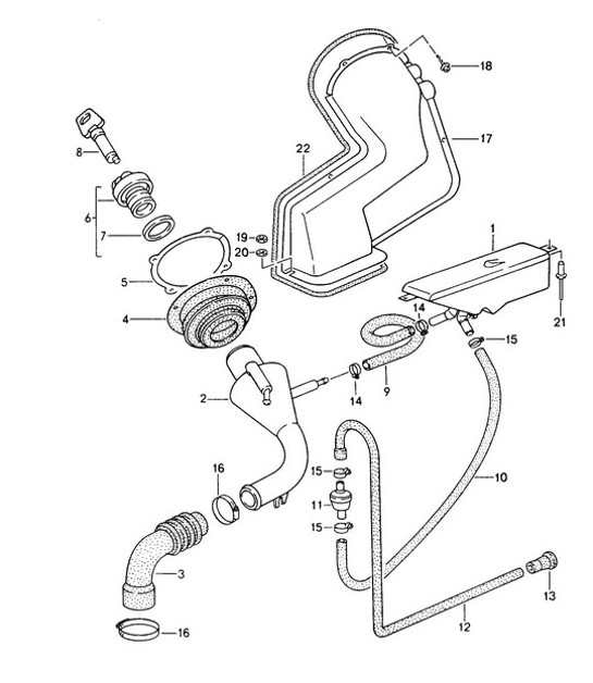 Diagram 201-010 Porsche Macan (95B) MK1 (2014-2018) Fuel System, Exhaust System