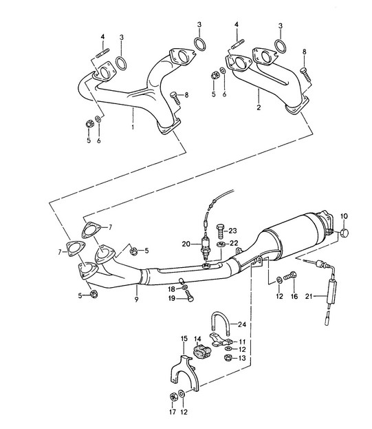 Exhaust system / Catalytic converter  968 1992-95