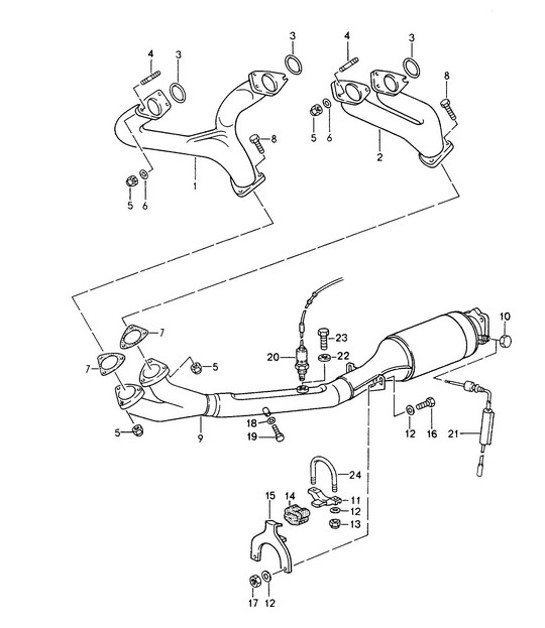 Diagram 202-000 Porsche Macan (95B) MK1 (2014-2018) Fuel System, Exhaust System