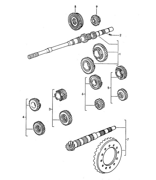 Manual transmission / Gear wheel sets (Model: G44.00)  968 1992-95