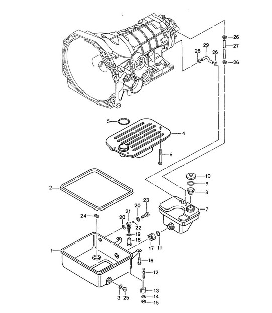 Tiptronic / Oil pan / Oil strainer (Model: A44.00) 968 1992-95