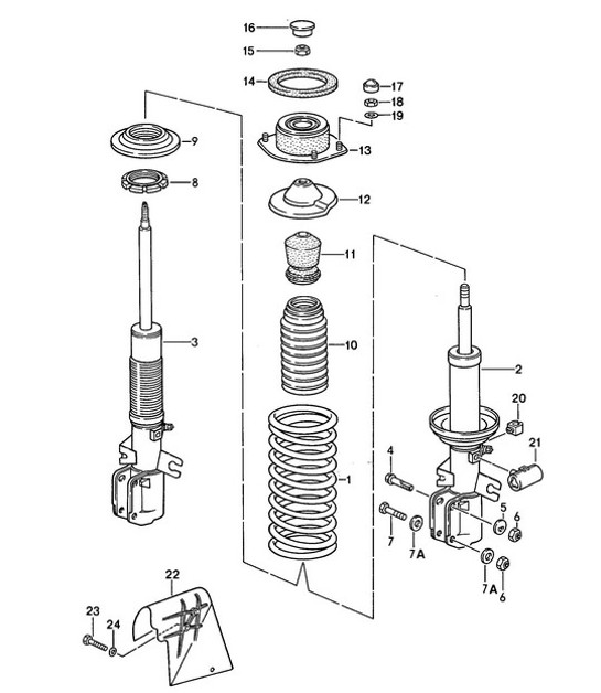Diagram 402-000 Porsche 997 (911) MK1 2005-2008 Front Axle, Steering 