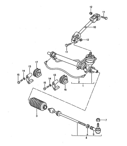 Power steering / Steering gear / Tie rod  968 1992-95