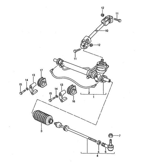 Diagram 403-000 Porsche Macan (95B) MK1 (2014-2018) Front Axle, Steering 