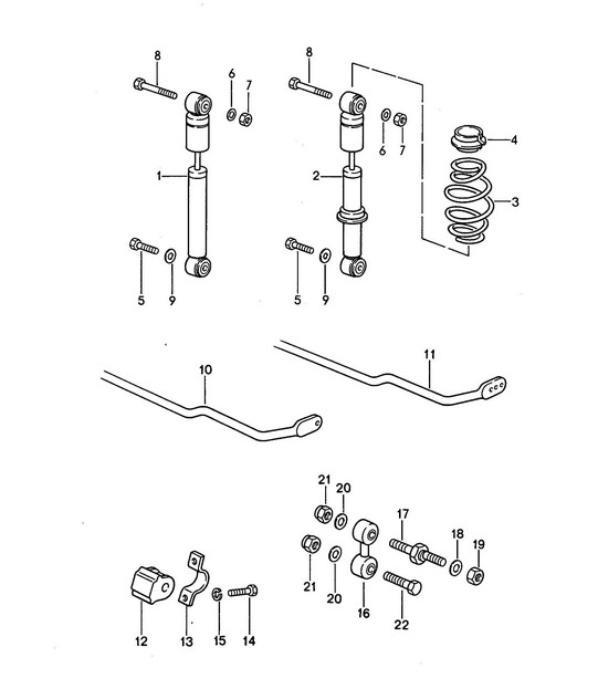 Vibration damper / Stabiliser 968 1992-95