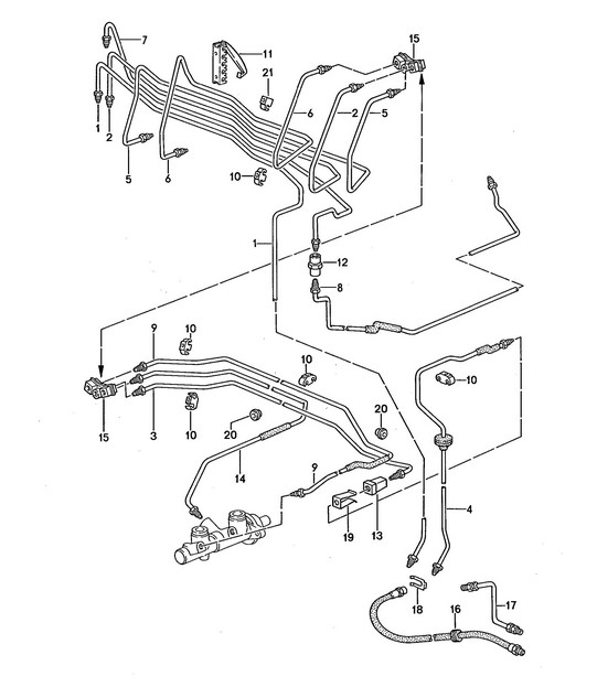 Brake lines / Front  968 1992-95