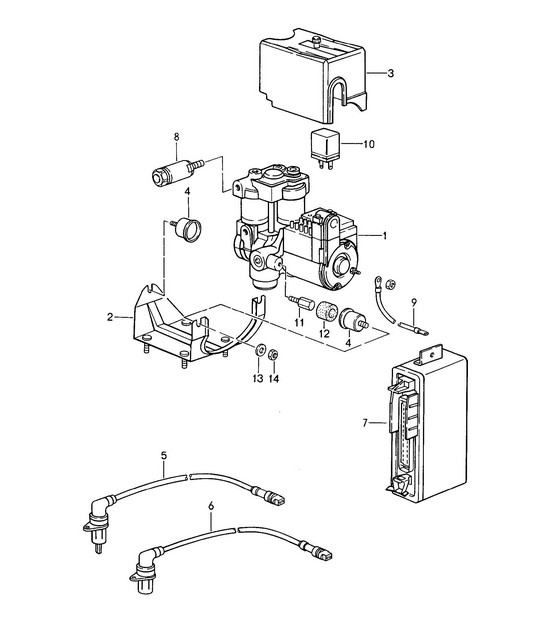 Hydraulic unit / Anti-lock brake system 968 1992-95