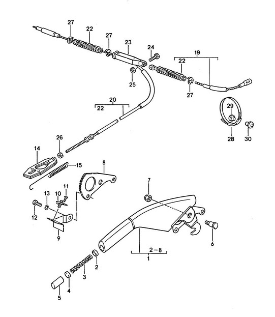 Parking-brake lever 968 1992-95
