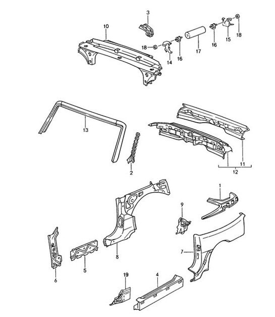 Diagram 801-017 Porsche Macan (95B) MK1 (2014-2018) Body