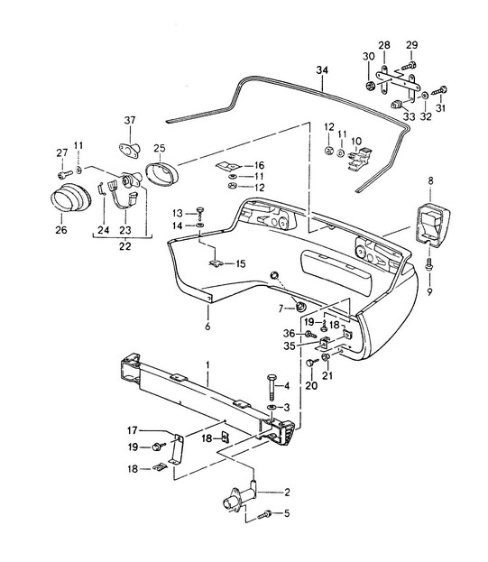 Rear apron / Bumper 968 1992-95