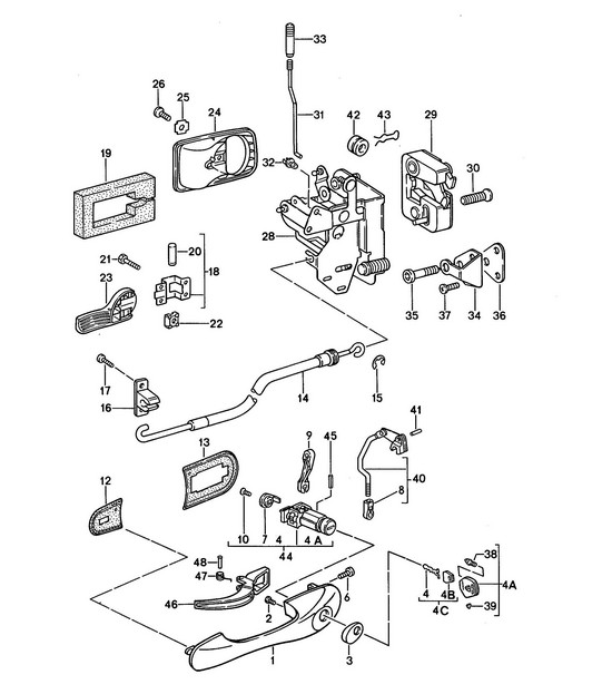 Outer door handle / Door lock 968 1992-95