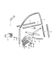 Power windows / Window guide - COUPE - 968 1992-95