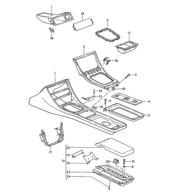 Cassette box / Centre console 968 1992-95