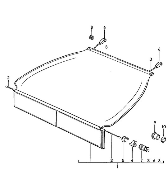 Luggage compartment cover 968 1992-95