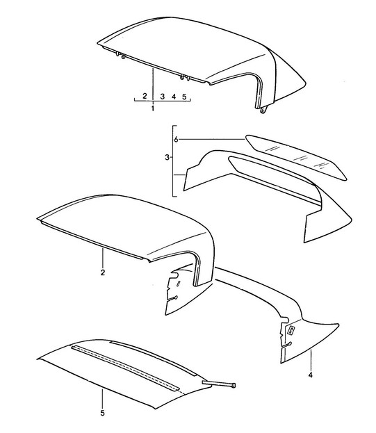 Convertible top / Convertible top covering - CABRIO - 968 1992-95