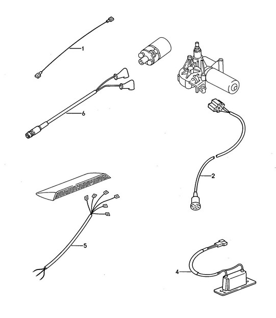 Wiring harnesses / Rear end - COUPE / CABRIO - 968 1992-95
