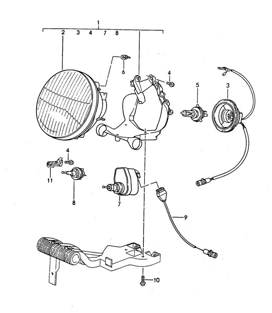 Headlamp 968 1992-95