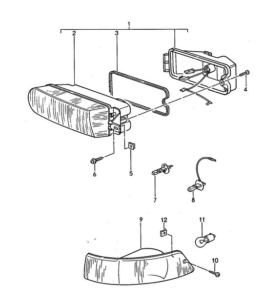 Additional headlamp / Direction indicator light 968 1992-95