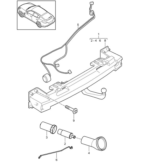 Tow hitch Panamera 970 (G1) 2010-16