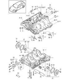 Crankcase housing / Individual parts (Model: CWDA,CWD, CWFA,CWF+ PR:339) Panamera 970 (G1) 3.0L 2014>>