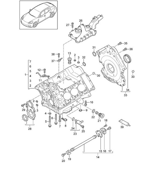 Diagram 101-050 Porsche Macan (95B) MK1 (2014-2018) Engine