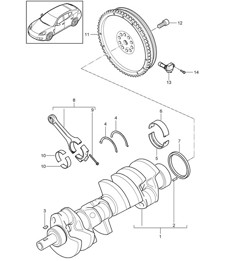 Crankshaft conrod (Model: 4820,4840, 4870,CXPA, CXRA,CXR, CWBA,CWB, CWCA,CWC) Panamera 970 (G1)  4.8L 2010-16